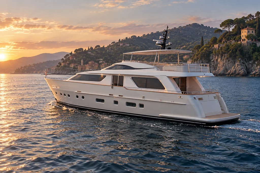 Sanlorenzo SD92 sulla costa di Portofino