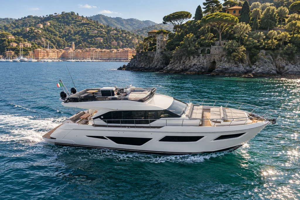 Ferretti Yachts 580 exterior near Portofino